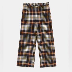 Zara Multicolor Checked Plaid Cropped Pants